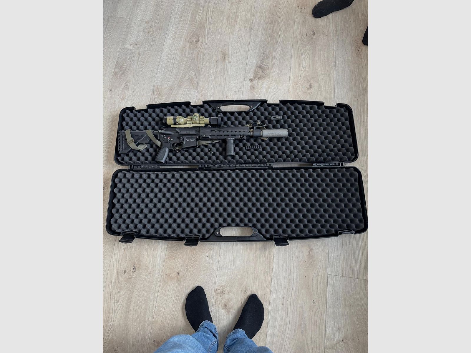 HK MR 223 - 11 inches including B& T Rotex silencer & FALKE LPVO 1-8 x 24 / Precision Hunting adapter - Night vision attachment device