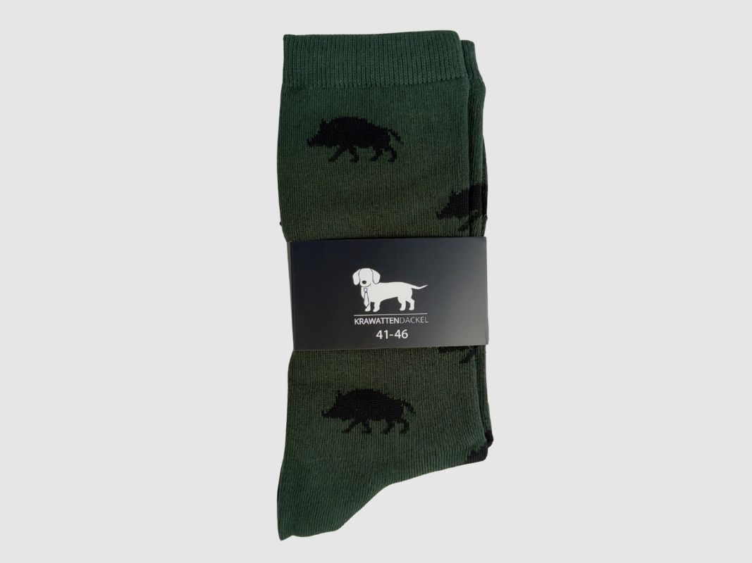 Calzini Dackel con cravatta Cinghiale Verde