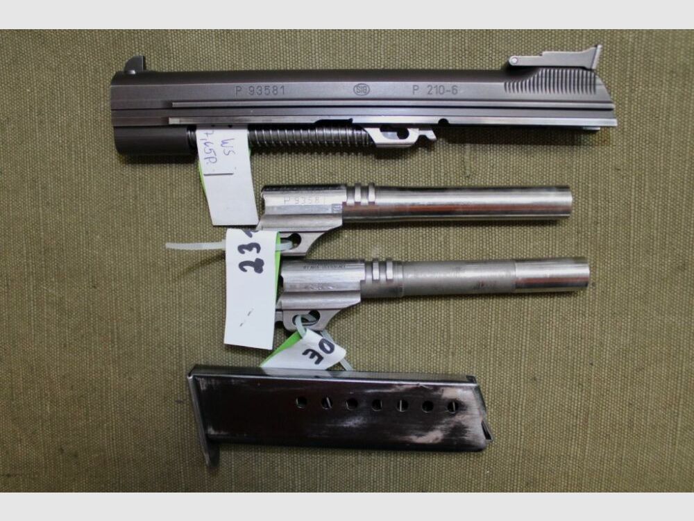 SIG P210-6 mit Wechselläufen .9mmP und Wechselsystem .7,65