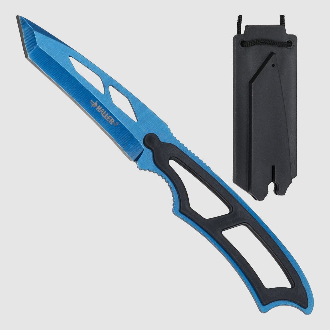 NeckKnife blau eloxiert 42a konform legal fhren