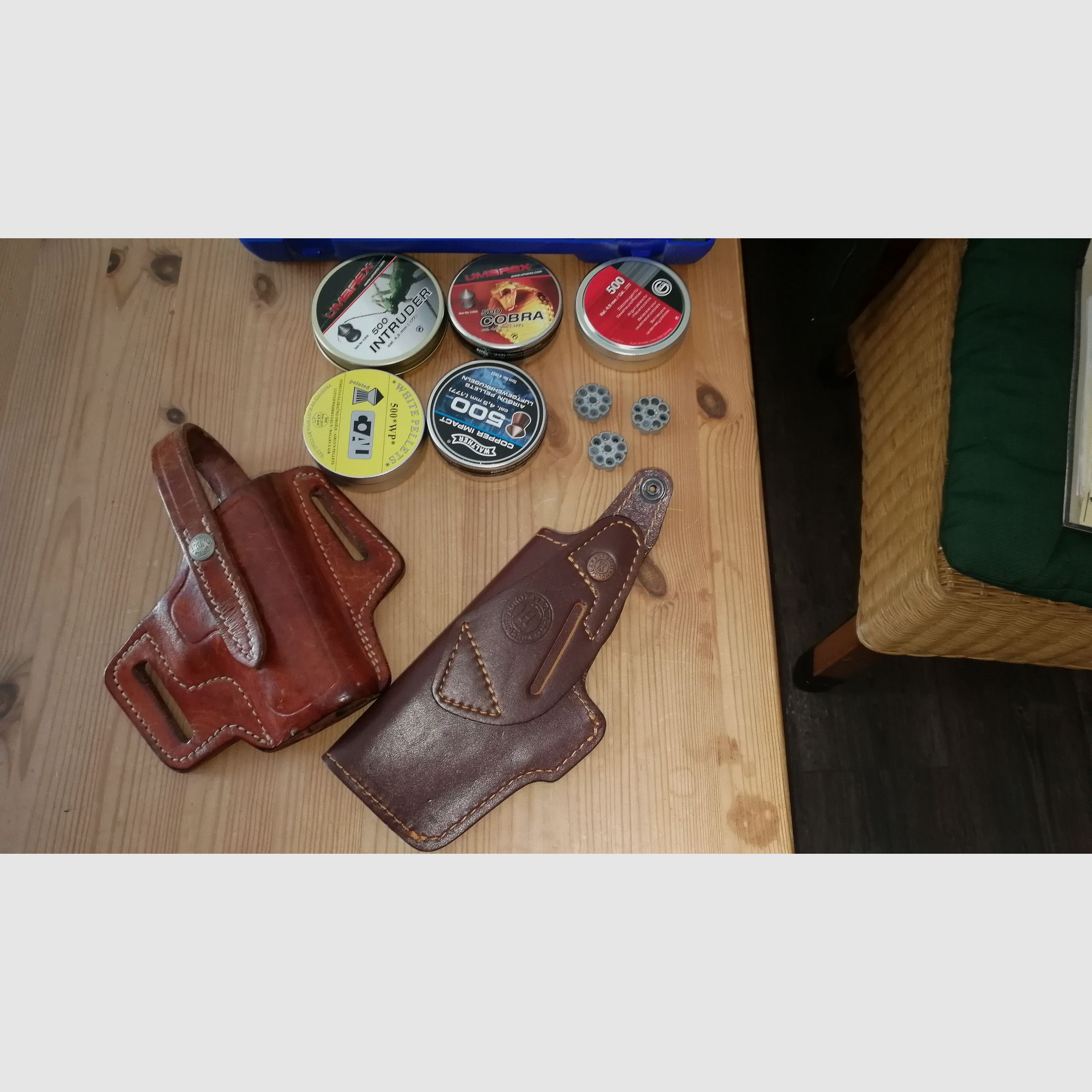 Walther CP 88 vernickelte Luftpistole mit viel Zubehör