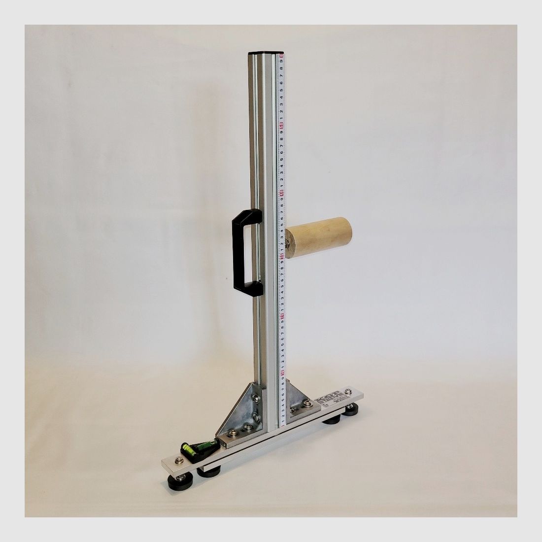 KGF Auflagestativ - Auflageständer Alu X-600-Pro mit Buchenholz-Auflage, klappbar, Waage, Griff und Maßband