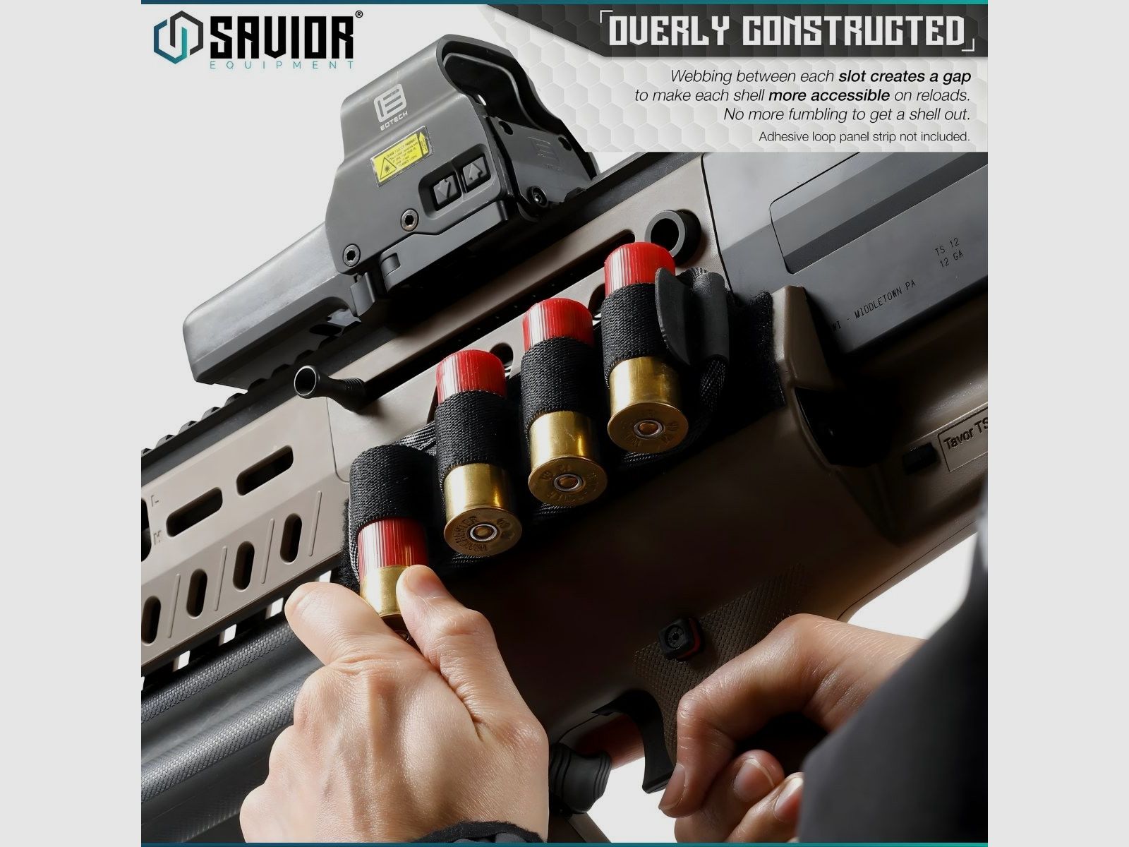 Savior - Portamunición para escopeta - Shotgun Shell Cards - 2 ranuras - 2-Pack - TAN - MP-TNS-12G-TWO-2P-TN, imagen 3 de 6