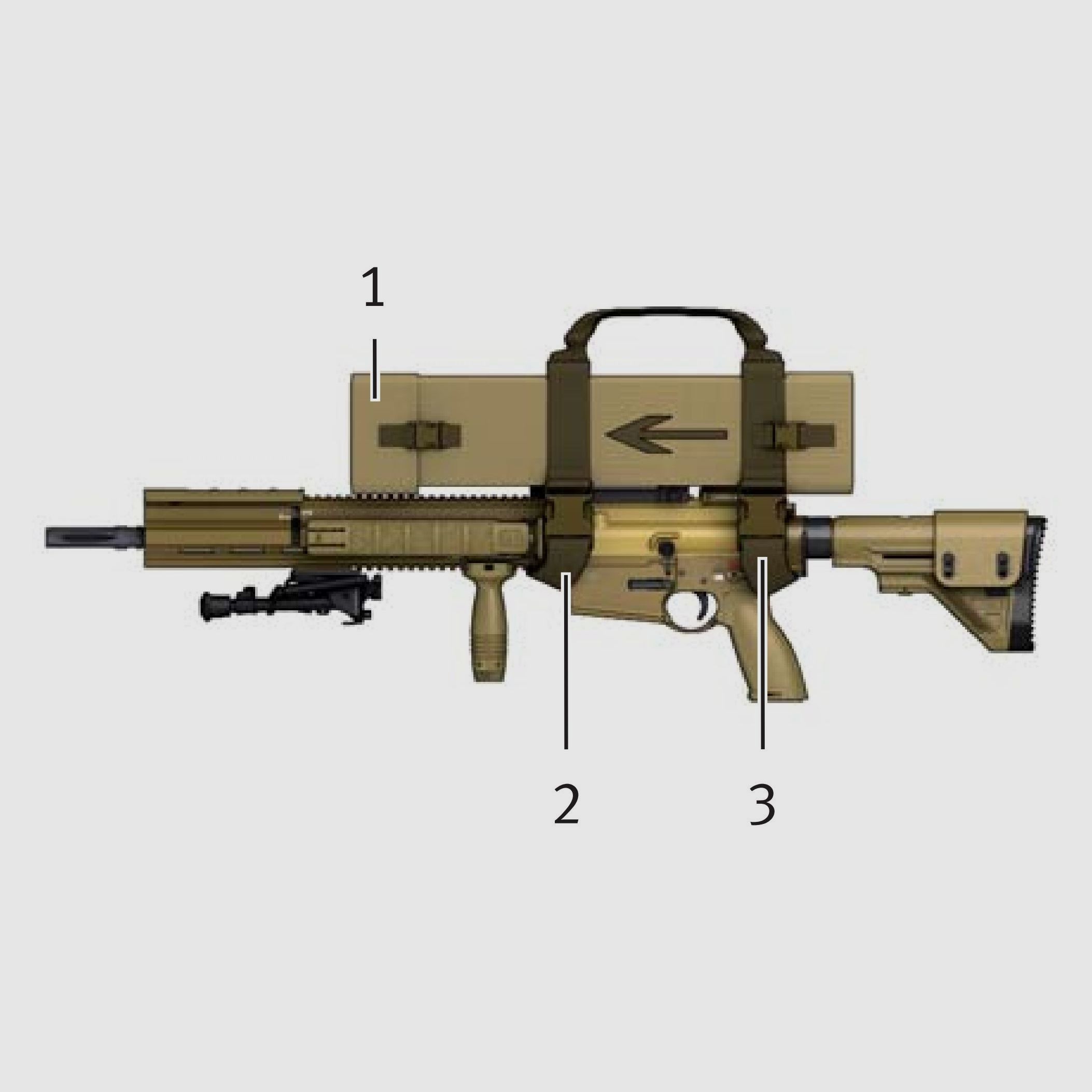 HK Sac de transport pour ZF G28Z - NEUF - G29 Mr308 Mr223 Schmidt&Bender PMII Steiner Kahles Ar10 Ar15 Heckler & Koch