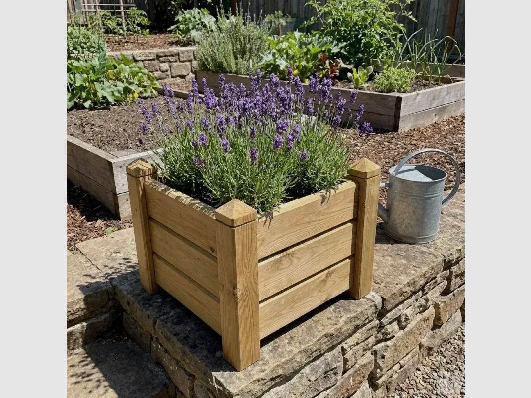 Quadratische Holz-Jardinière 30x30 / H 30 cm, Bild 5 von 11