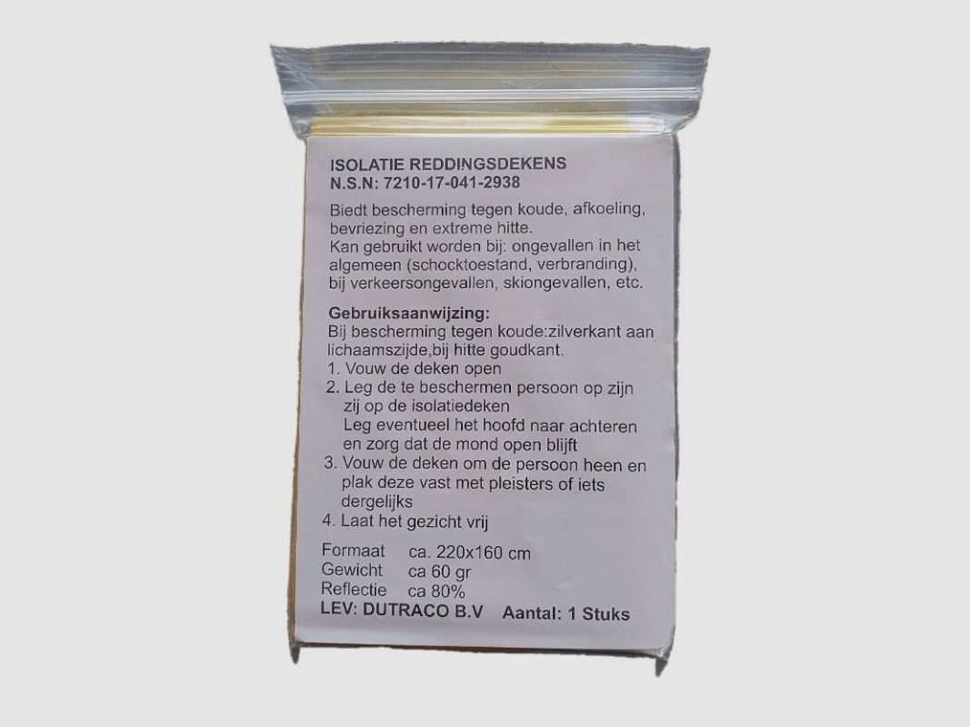 Isolierende Rettungsdecke gold/silber, Bild 2 von 2