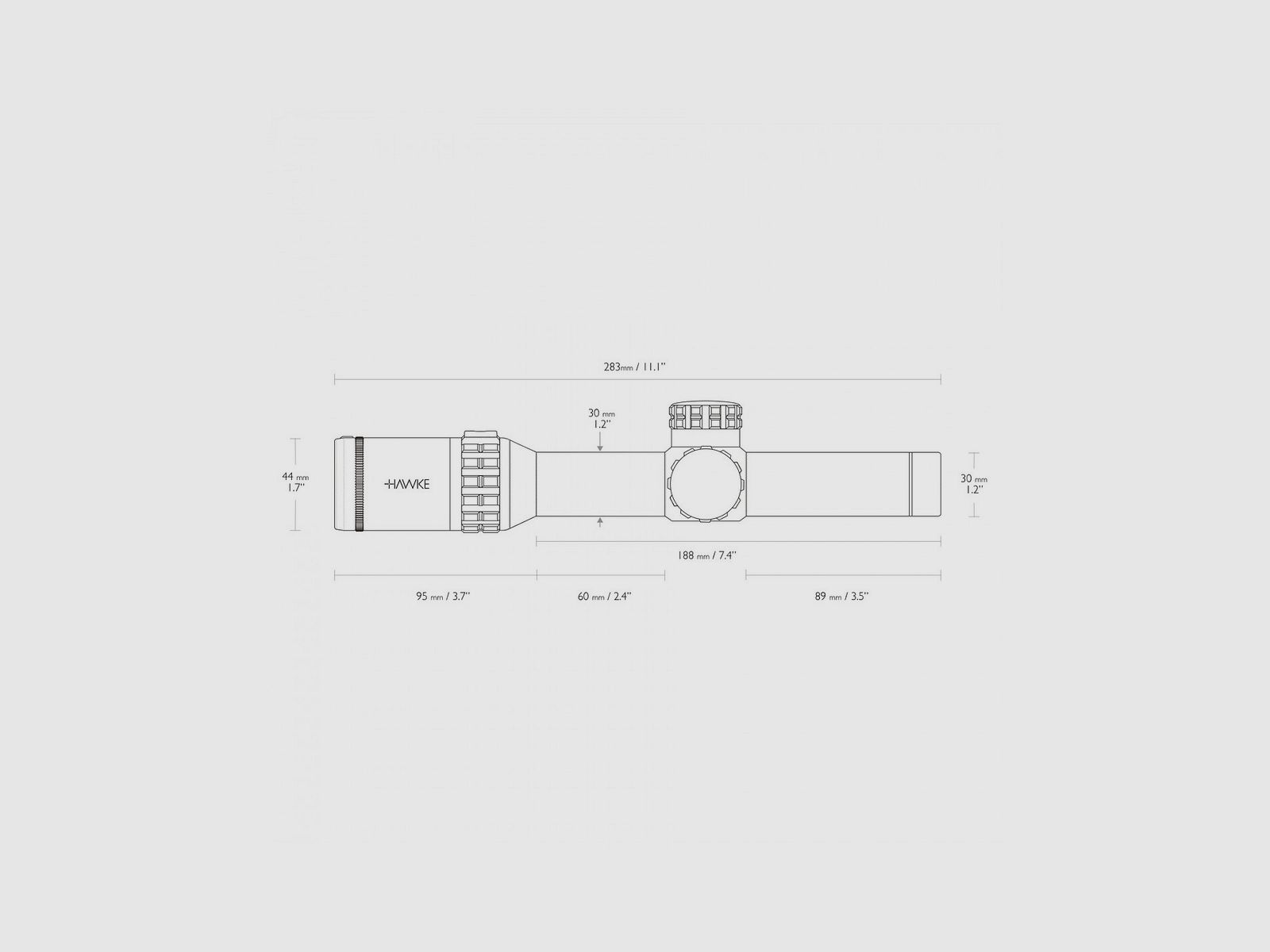HAWKE OTTICA FRONTIER 30 IR LP 1-6X24 TACTICAL DOT, immagine 4 di 4