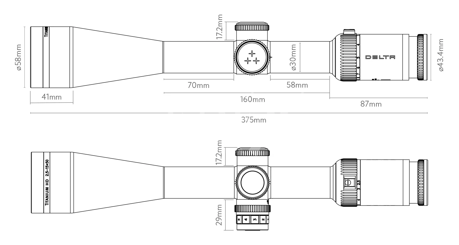 Visor telescópico DO Titanium HD 2,5-15x50 2D, imagen 6 de 6