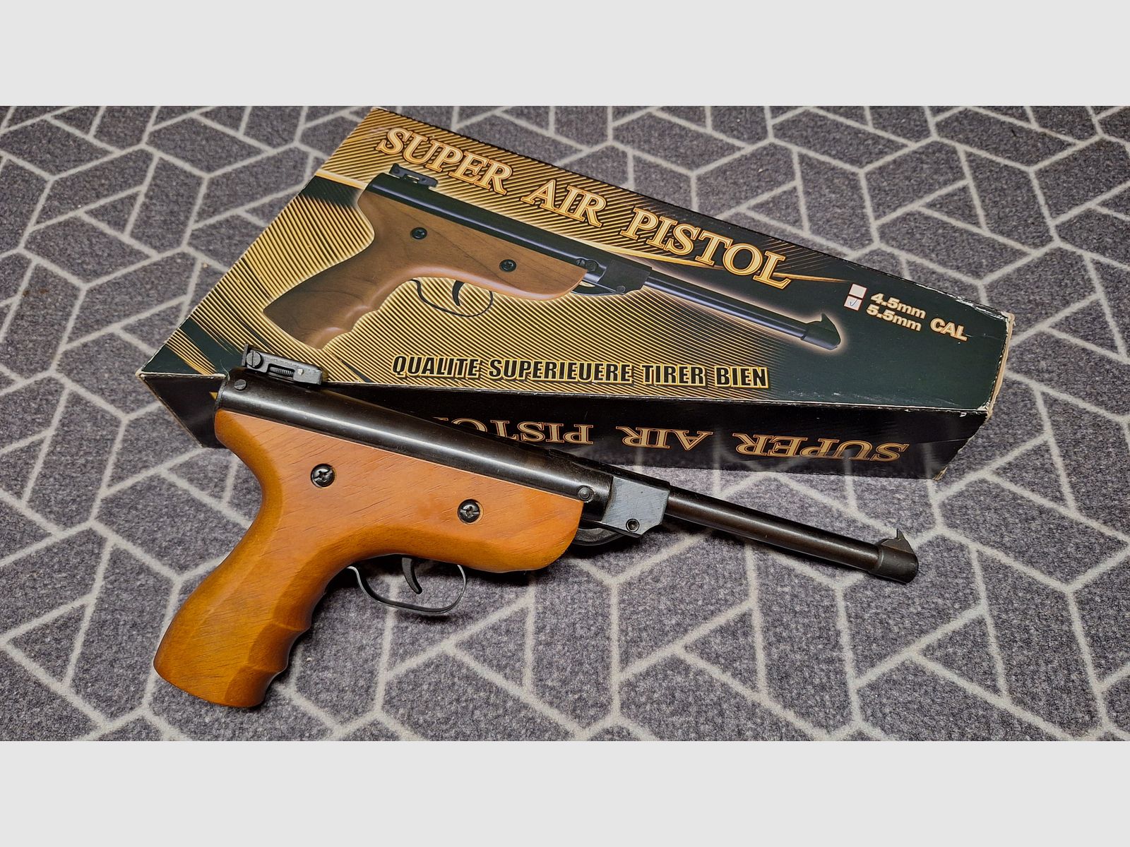Persluchtpistool "TYTAN Model S2 Super Air Pistol" 5,5mm knikloop verzamelwapen NIEUW!