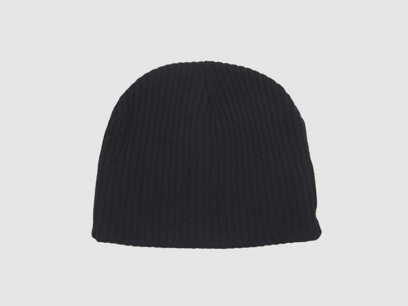 Strickmtze, "BEANIE", Rip, Acryl, schwarz, extra kurz