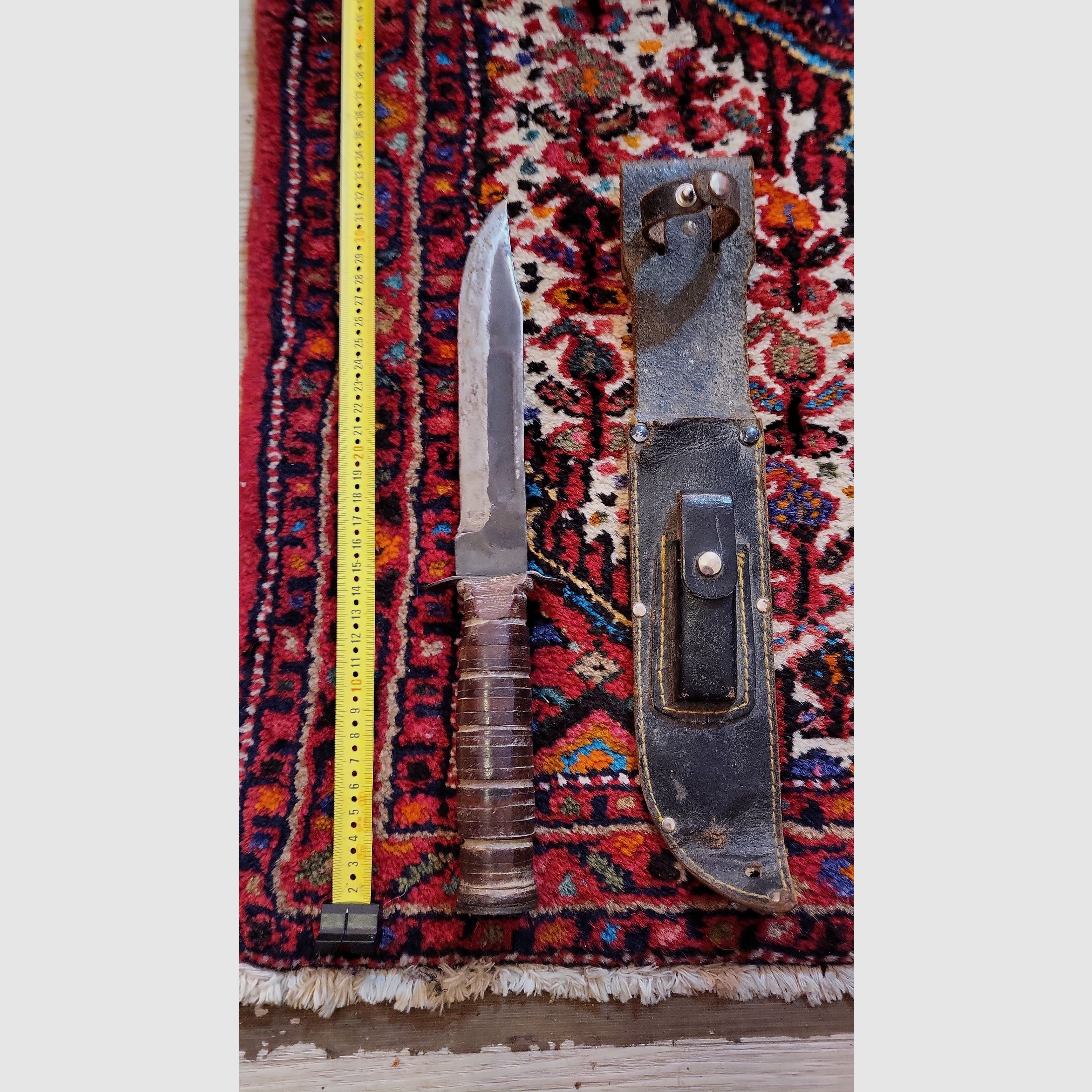 KA-BAR USMC Kampfmesser – Original aus dem Zweiten Weltkrieg (ohne erkennbare Prägung)