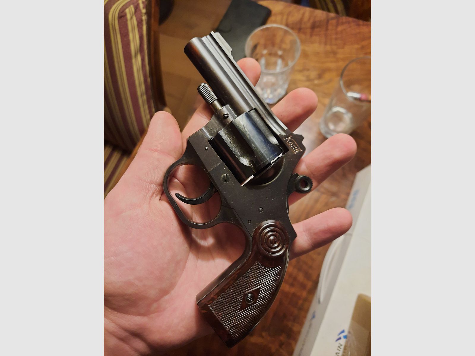Blank firing / gas revolver Willi Korth, .380 R, very rare collector's item