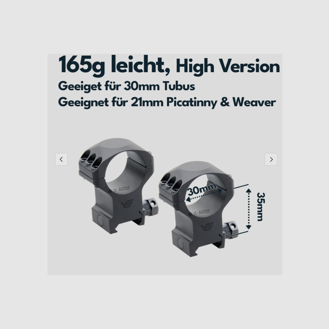 Vector Optics XASR-3003 X-Accu Montage für 30mm Tubus, 21mm Picatinny, h= 35mm