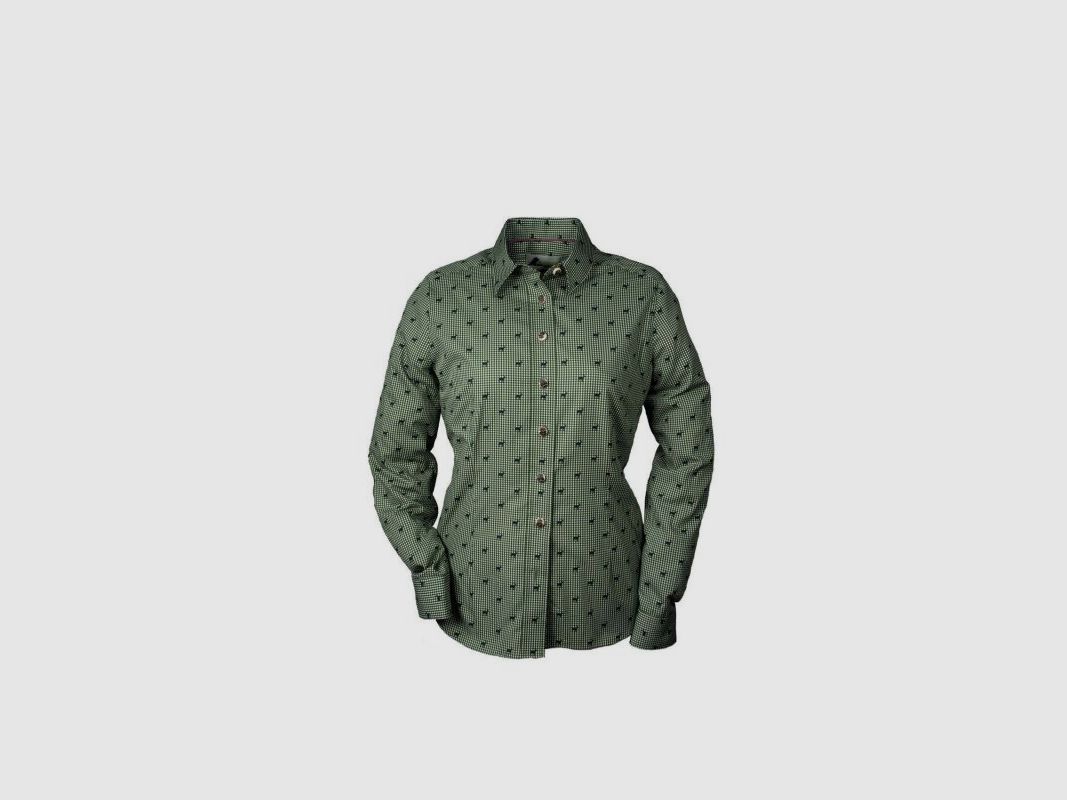 Hubertus Damen Jagd Bluse mit Hirschmotiven oliv