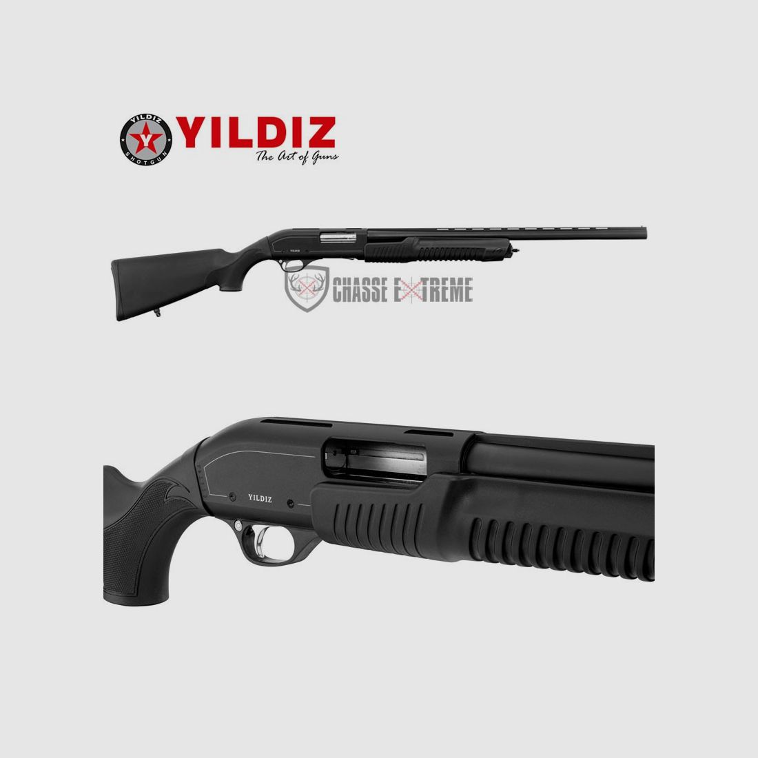 Pumpflinte YILDIZ S61 Kunststoff 61cm Kal. 12/76 Schwarz, Bild 4 von 5