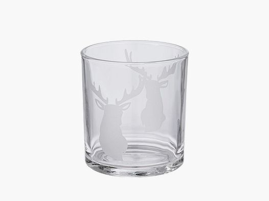 Gilde Windlicht Hirschkopf Glas