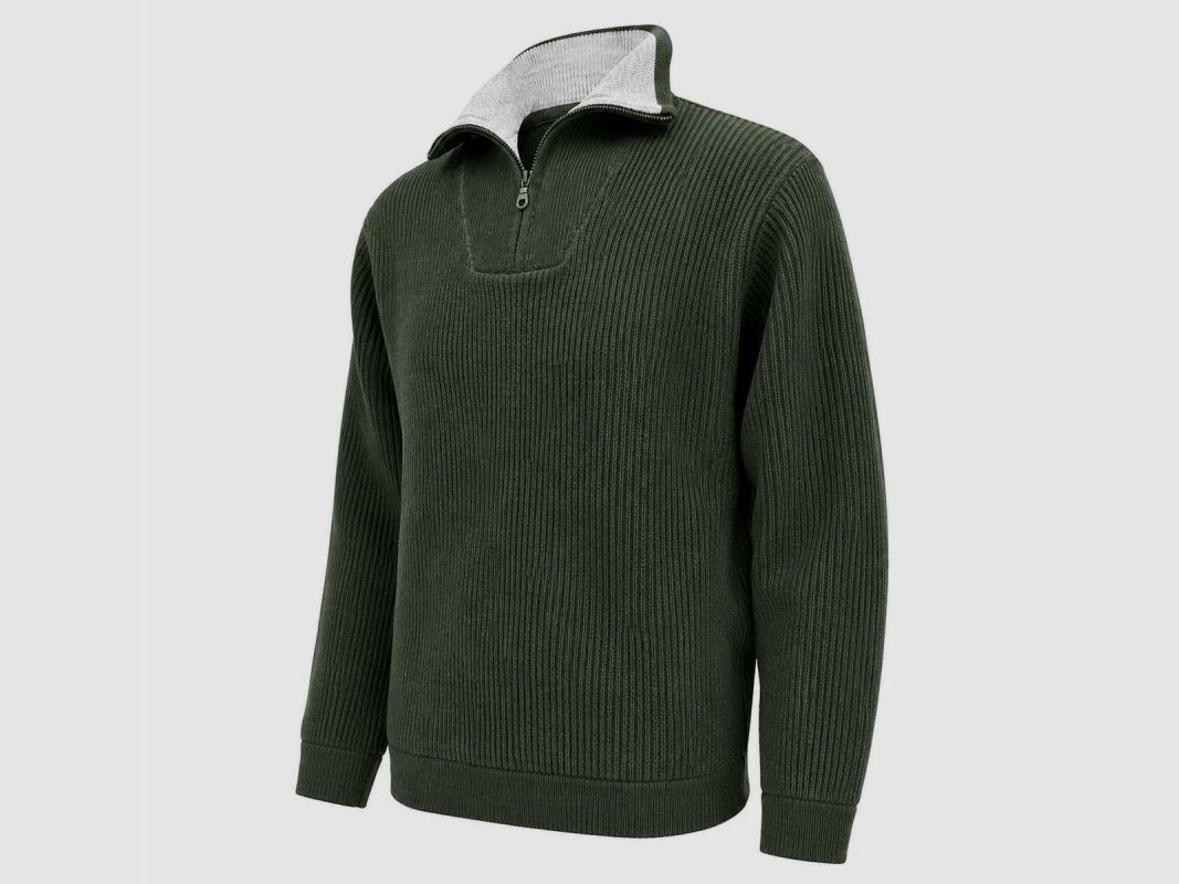Lorry Pullover with trucker collar khaki - S to 3XL hunting & outdoor, image 6 of 6