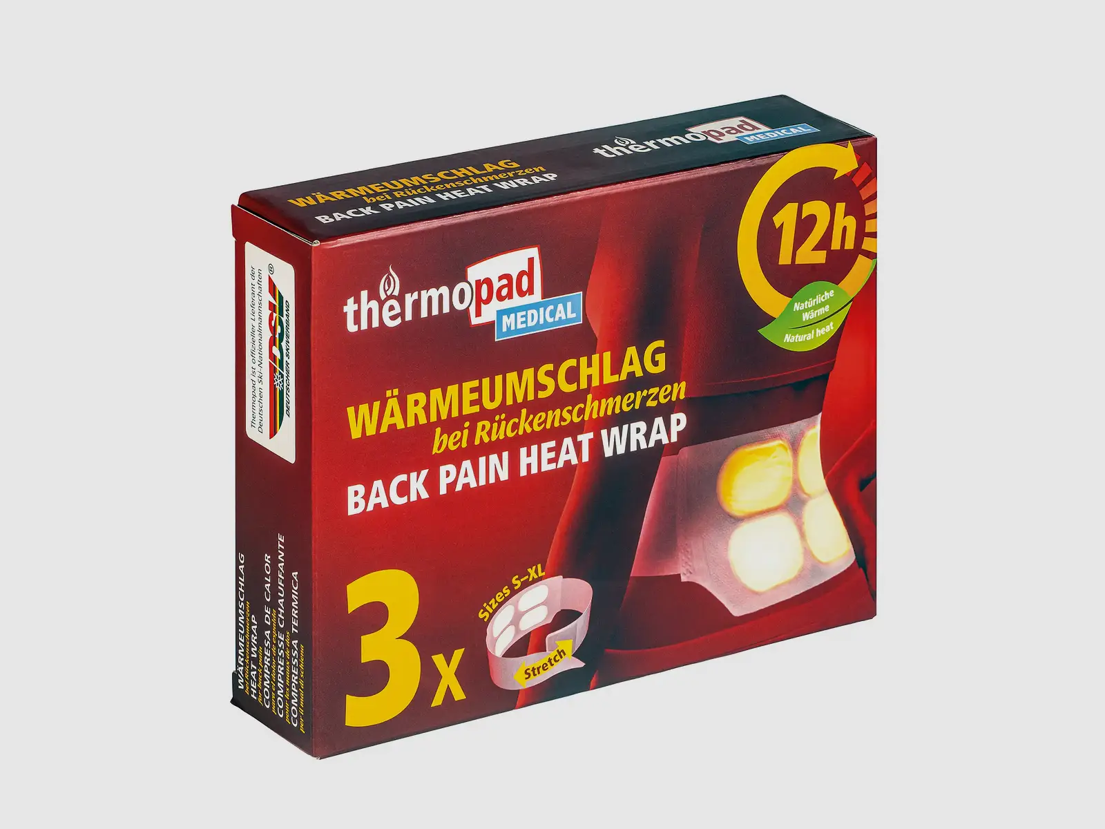 thermopad Thermopad envoltura térmica para el dolor de espalda, 3 unidades