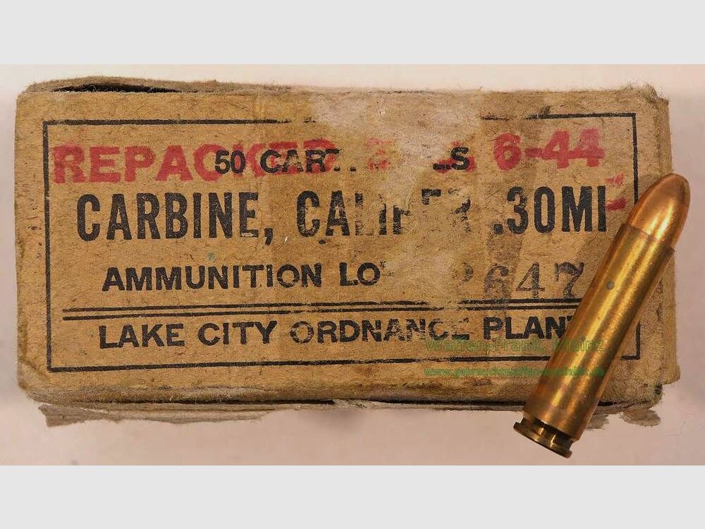 USA, Diverse Büchsenpatronen .30Carbine/M1