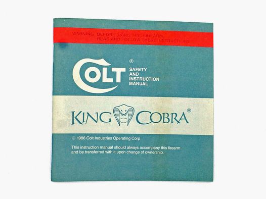 Bedienungsanleitung COLT „King Cobra“ 1986