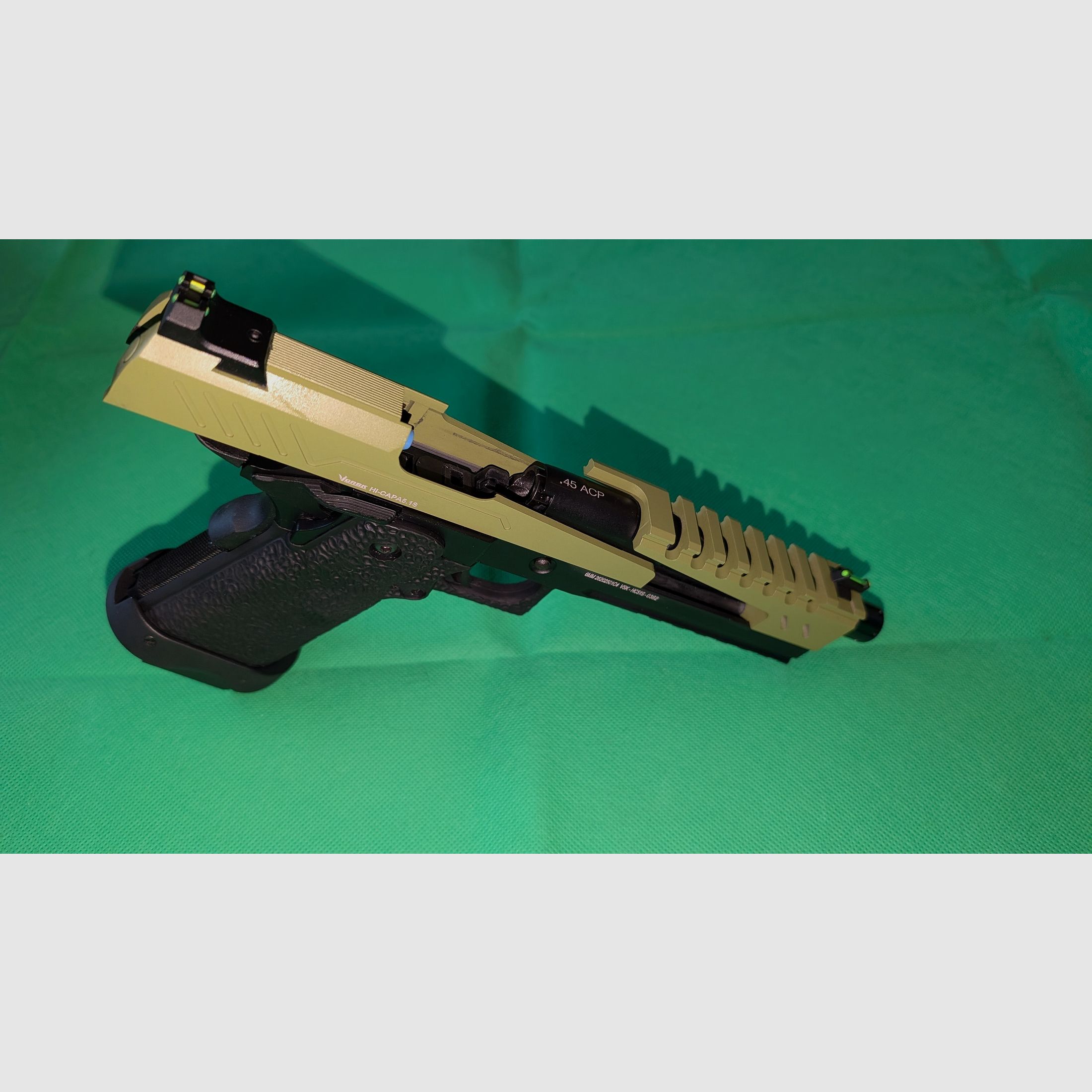 Vorsk Airsoft Hi-Capa 5.1 Split-Slide Vollmetall GBB 6mm BB inkl. Pistolenkoffer, versandkostenfrei in D