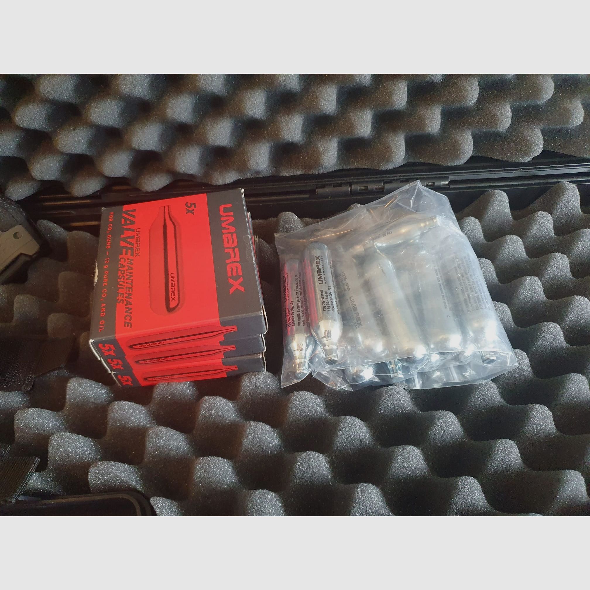Walther Match Compo 5 CO₂ pistol – like new + 30 gas cartridges, 1500 shots, 3 magazines + carrying bag