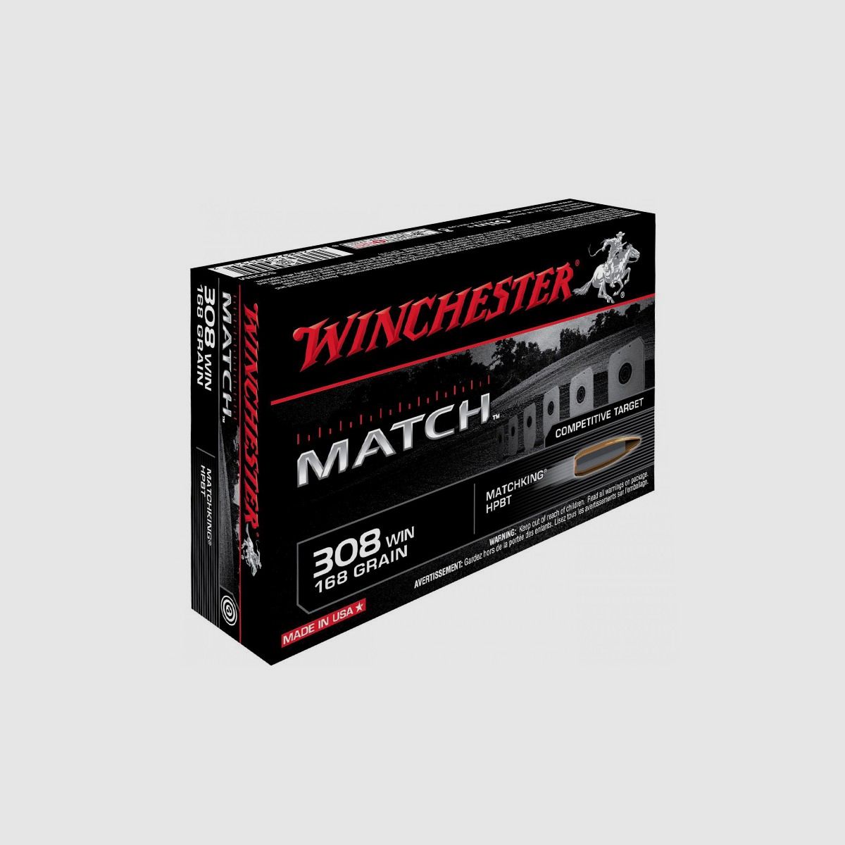 AM.KUL. 308Win. WINCHESTER 168GR Boat Tail Match (1 de 20 uds.)