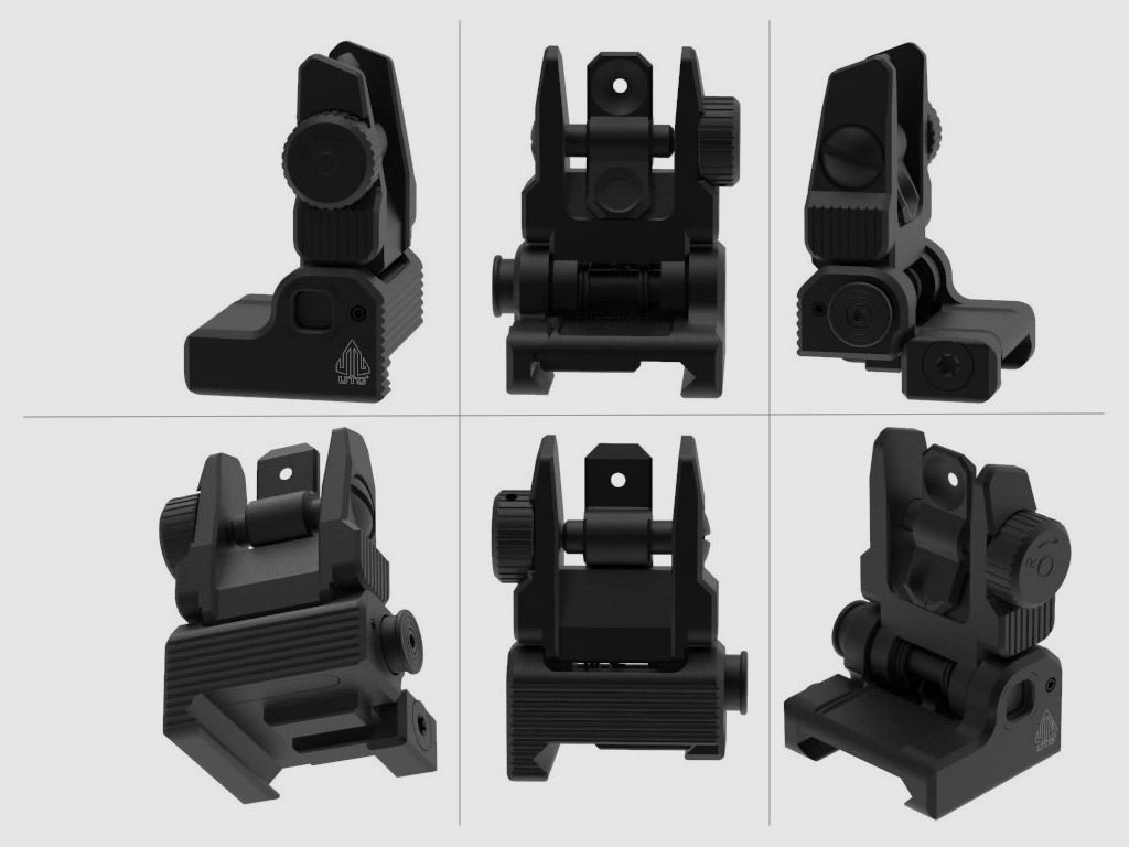 Visierung hinten UTG fĂĽr Sturmgewehr AR-15 fĂĽr Weaverschiene federunterstĂĽtzt posi lock