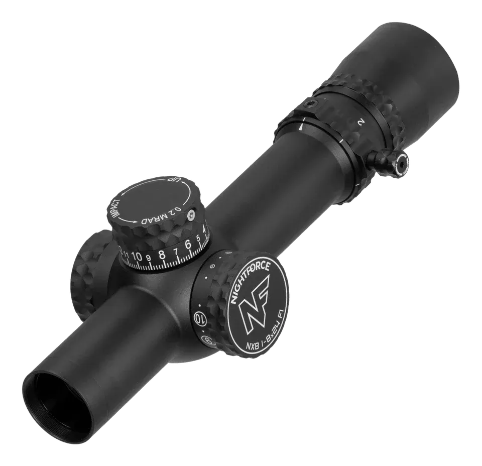 Nightforce NX8 1-8×24 F1 ZeroStop riflescope – Black, FC-MIL, image 1 of 8