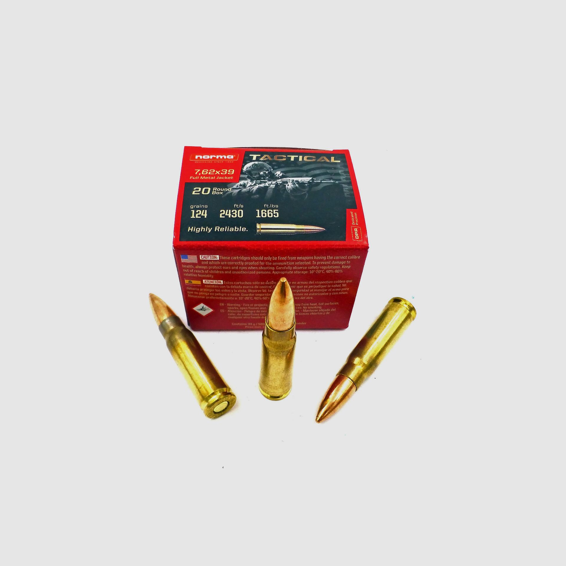 Patrone NORMA TAC 7.62×39 ab 59ct/Stück