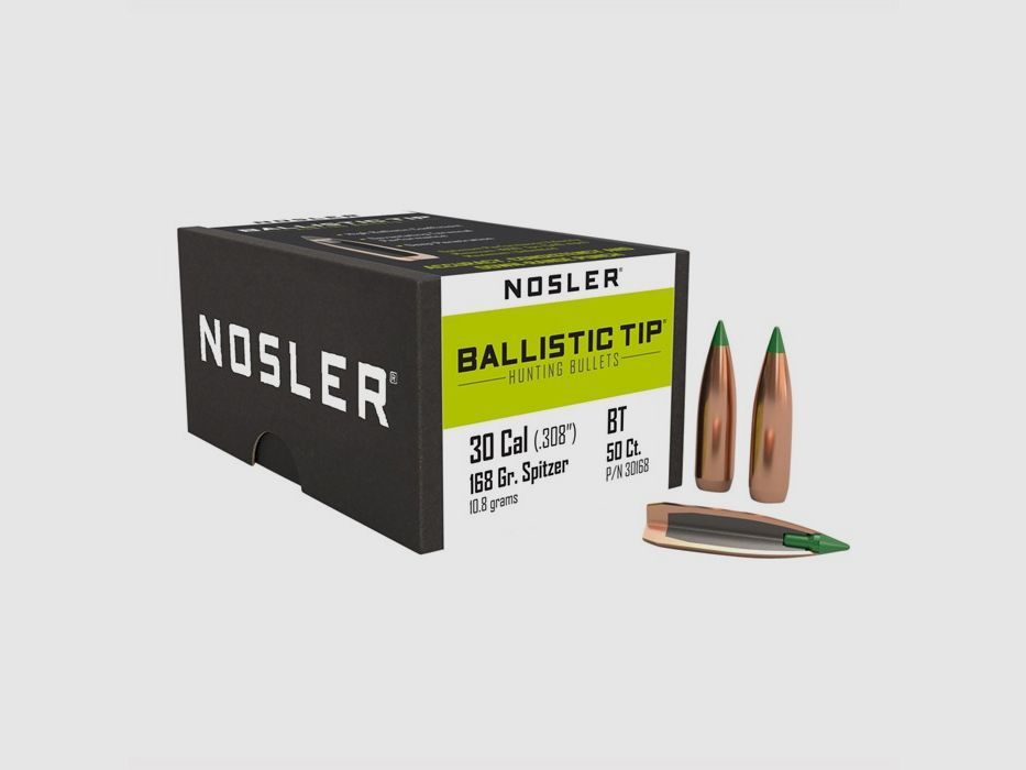 NOSLER 30 CALIBER (0.308″) 168GR SPITZER 50/BOX, image 2 of 2