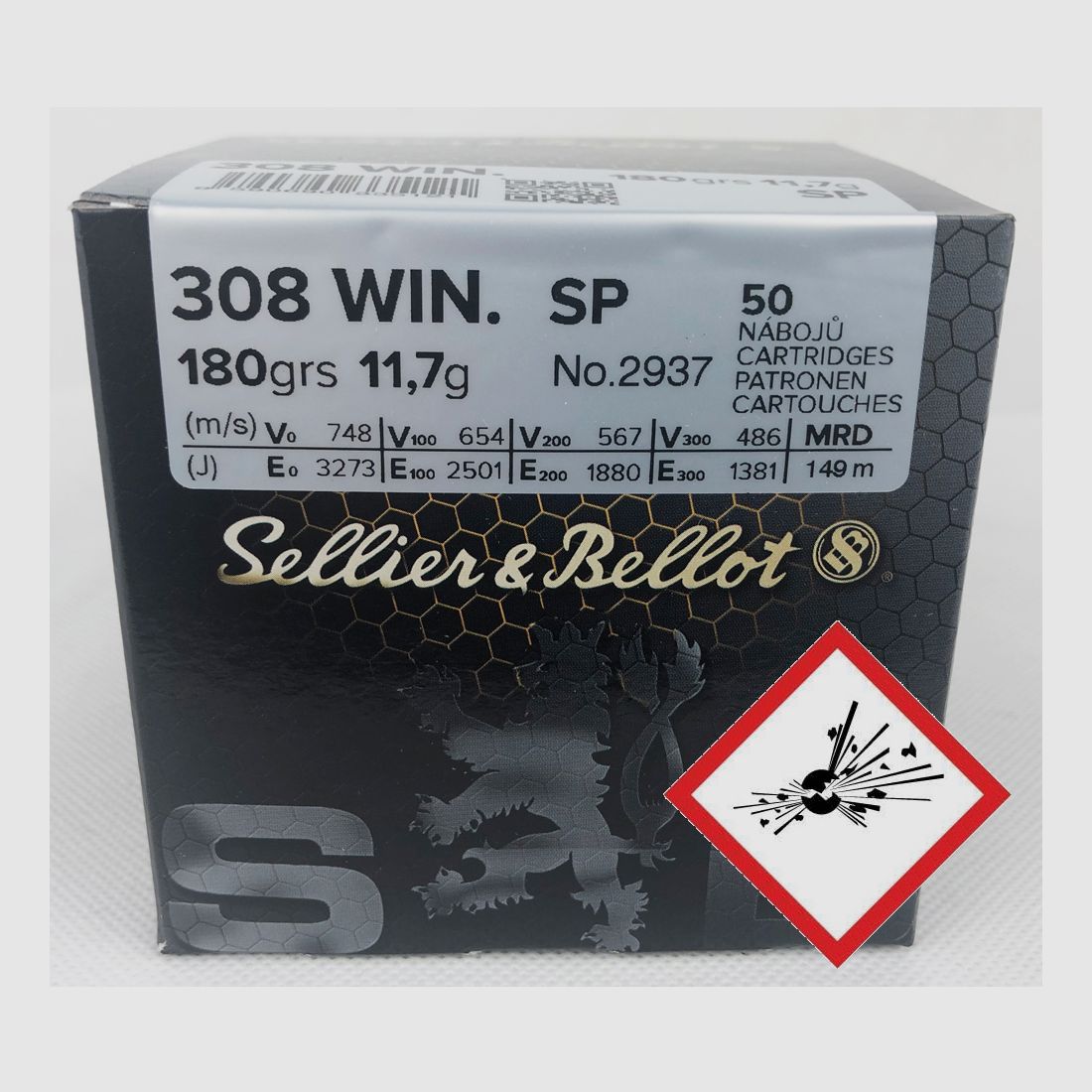 Sellier & Bellot rifle cartridge cal. .308Win SP 180grs