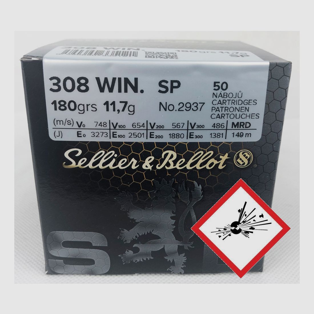 Sellier & Bellot geweerpatroon kal. .308Win SP 180grs
