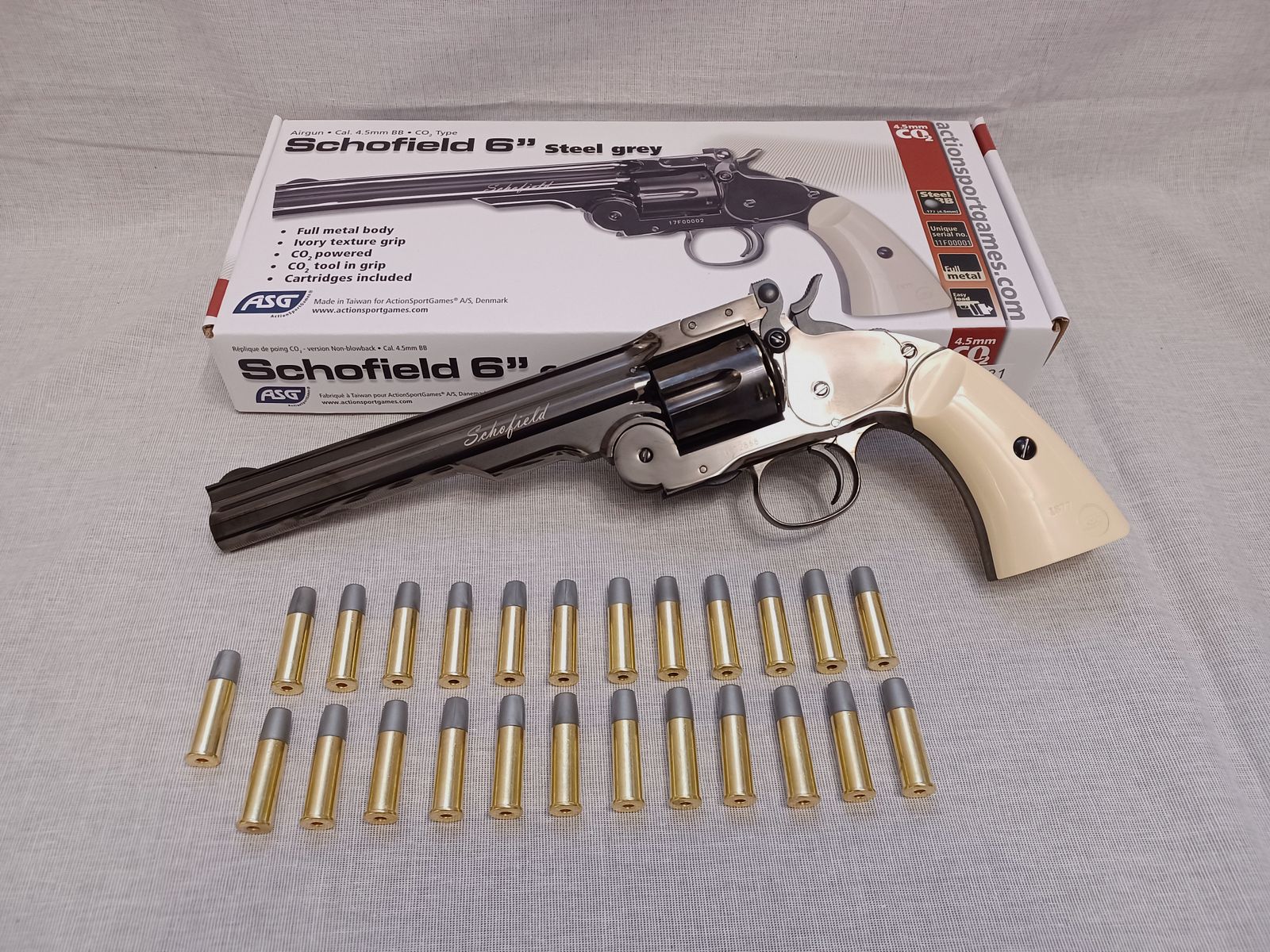 Schofield 6" - plated steel / 4,5 mm BB / CO2 / Revolver / OVP (137)