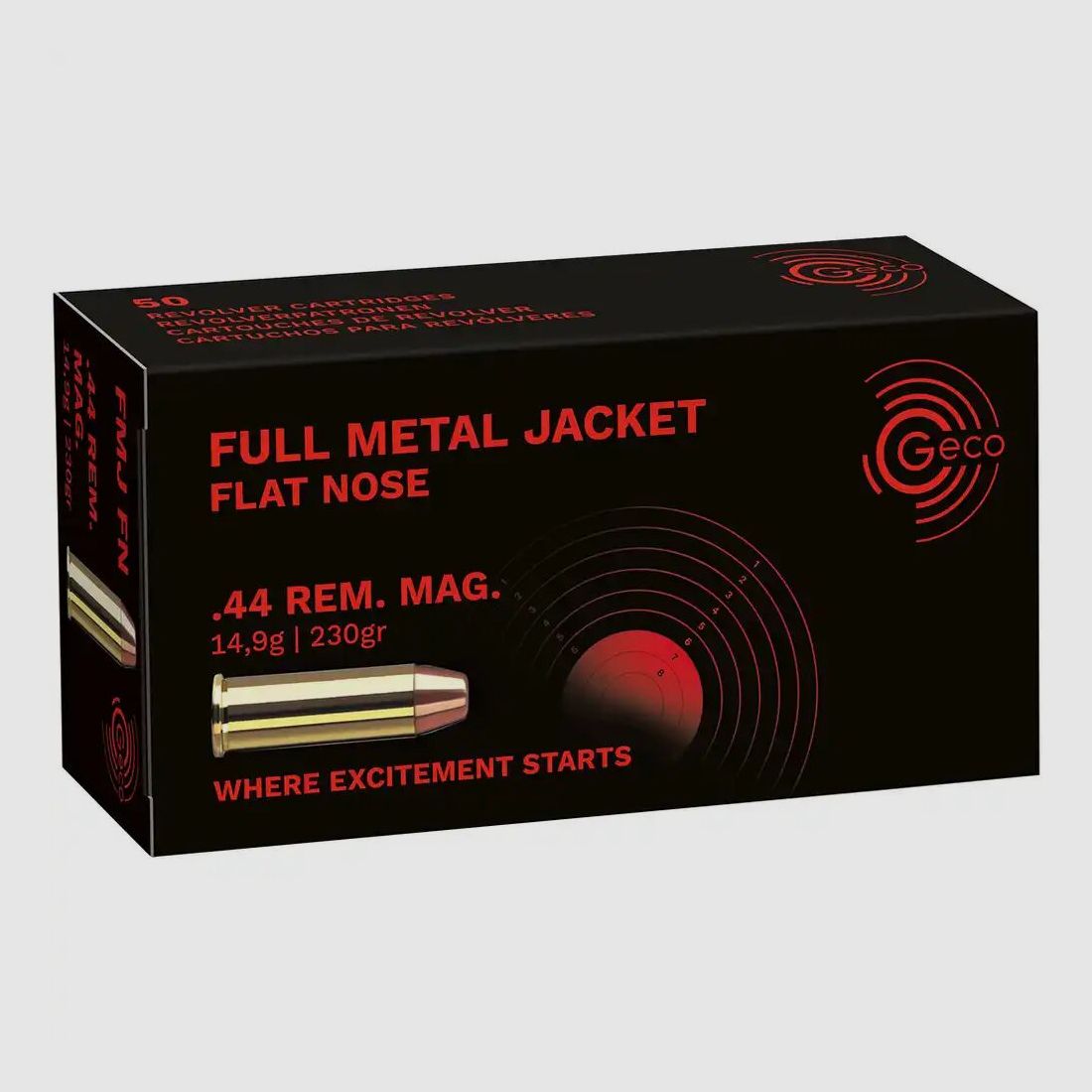 Geco .44 REM. MAG. 14,9 v 230ge FULL Metal Jacket Flat Nose