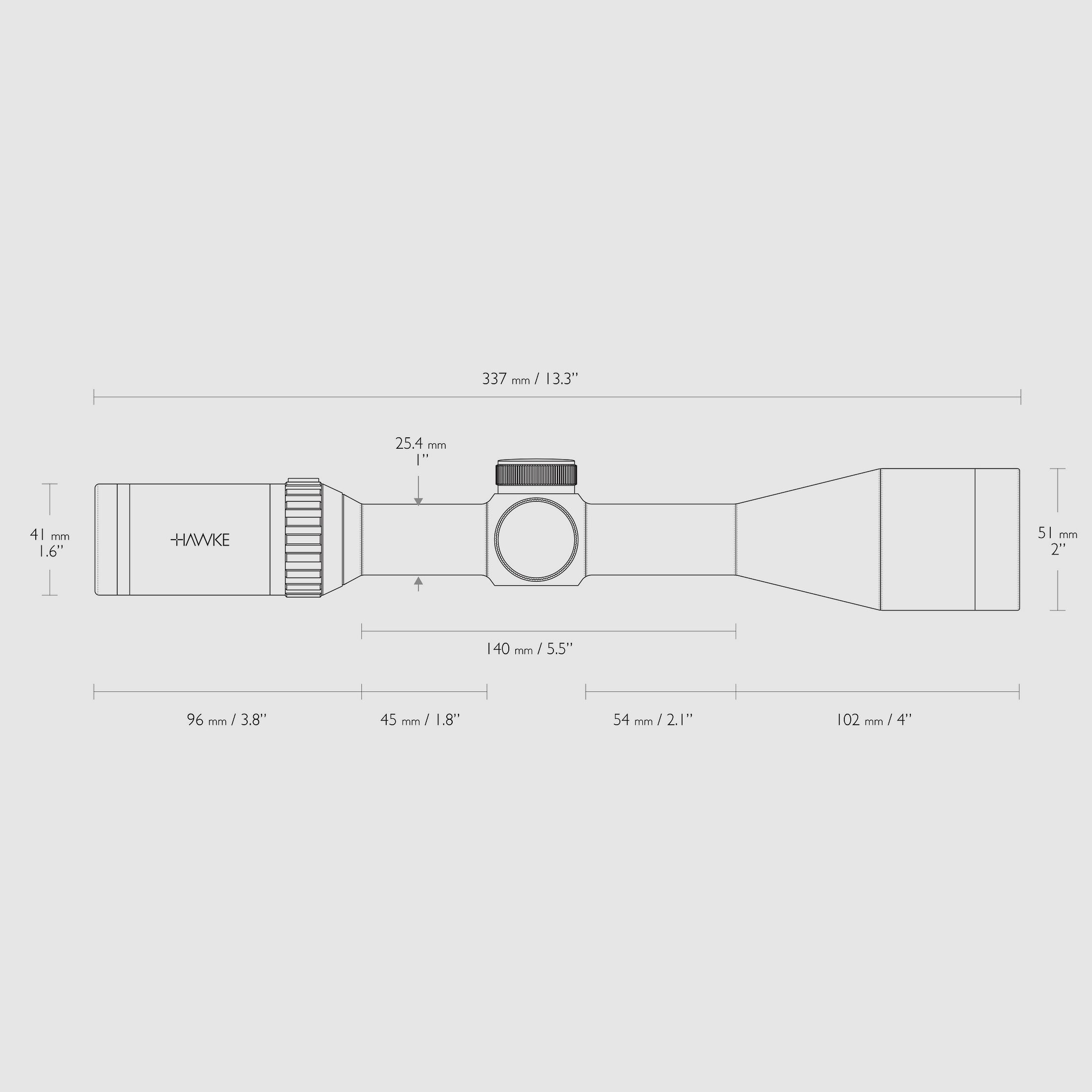 HAWKE 14160 Lunette de tir VANTAGE SF 3-12x44 Half MIL DOT SFP