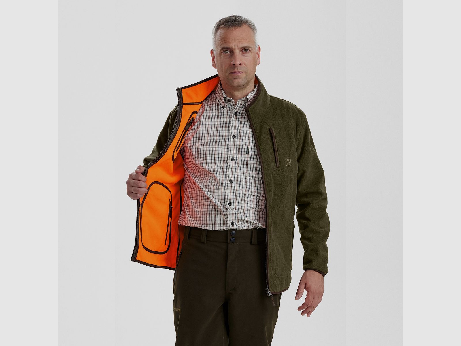 Deerhunter Gamekeeper Bonded Fleece Jacket - reversibile arancione L