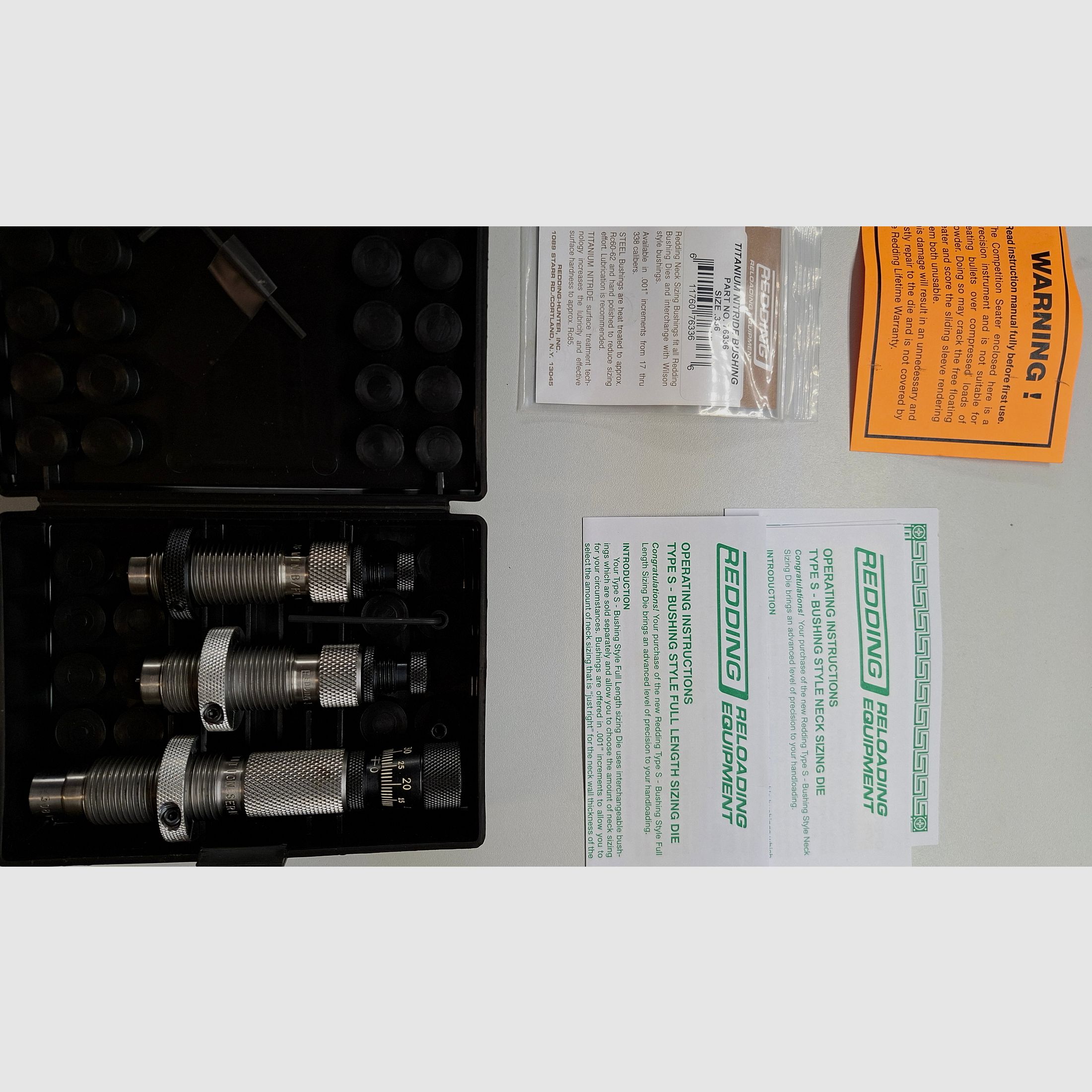 Redding Typ S Elite Bushing Die Set 308 Win. Set di matrici come nuovo