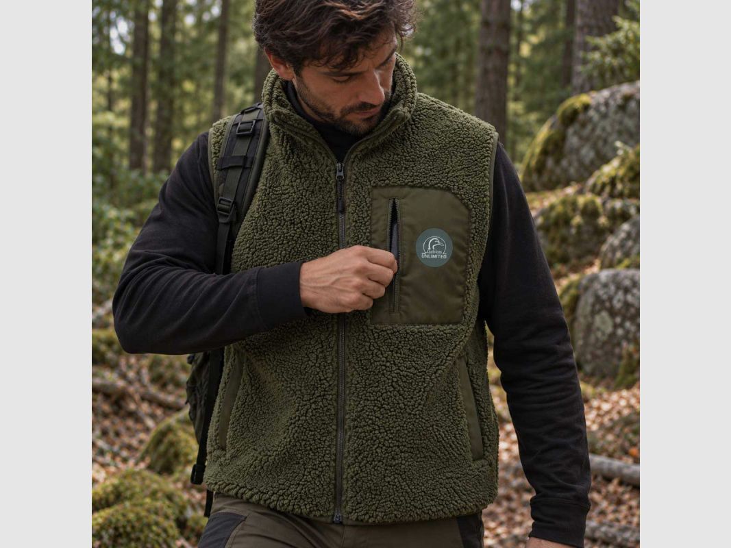 Gilet Gabion Unlimited Fury grün aus Sherpa-Fleece, Bild 4 von 7