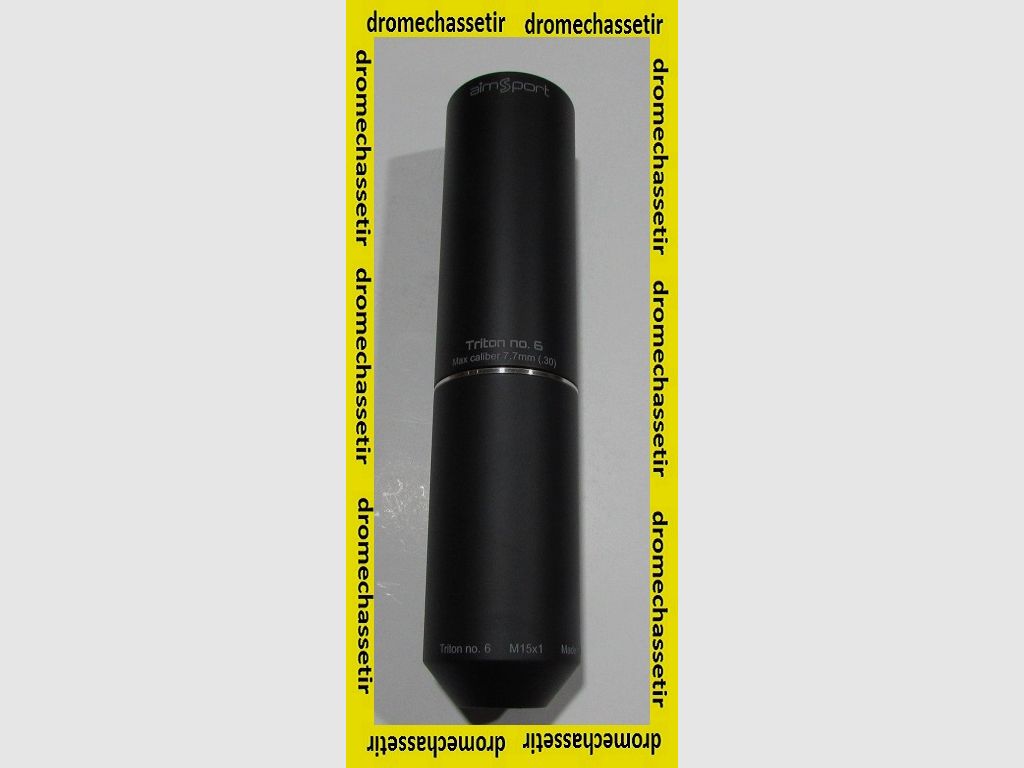 demper Aimsport Triton N°6, schroefdraad 15×1, kal 7,7mm, Zwart