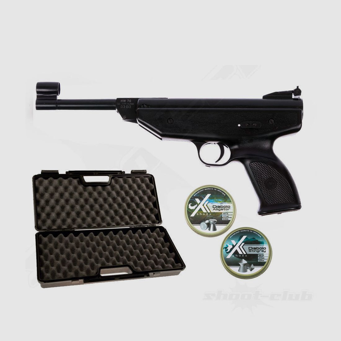 Weihrauch HW 70 pistola de aire calibre 4,5 mm set de maletín, imagen 1 de 3