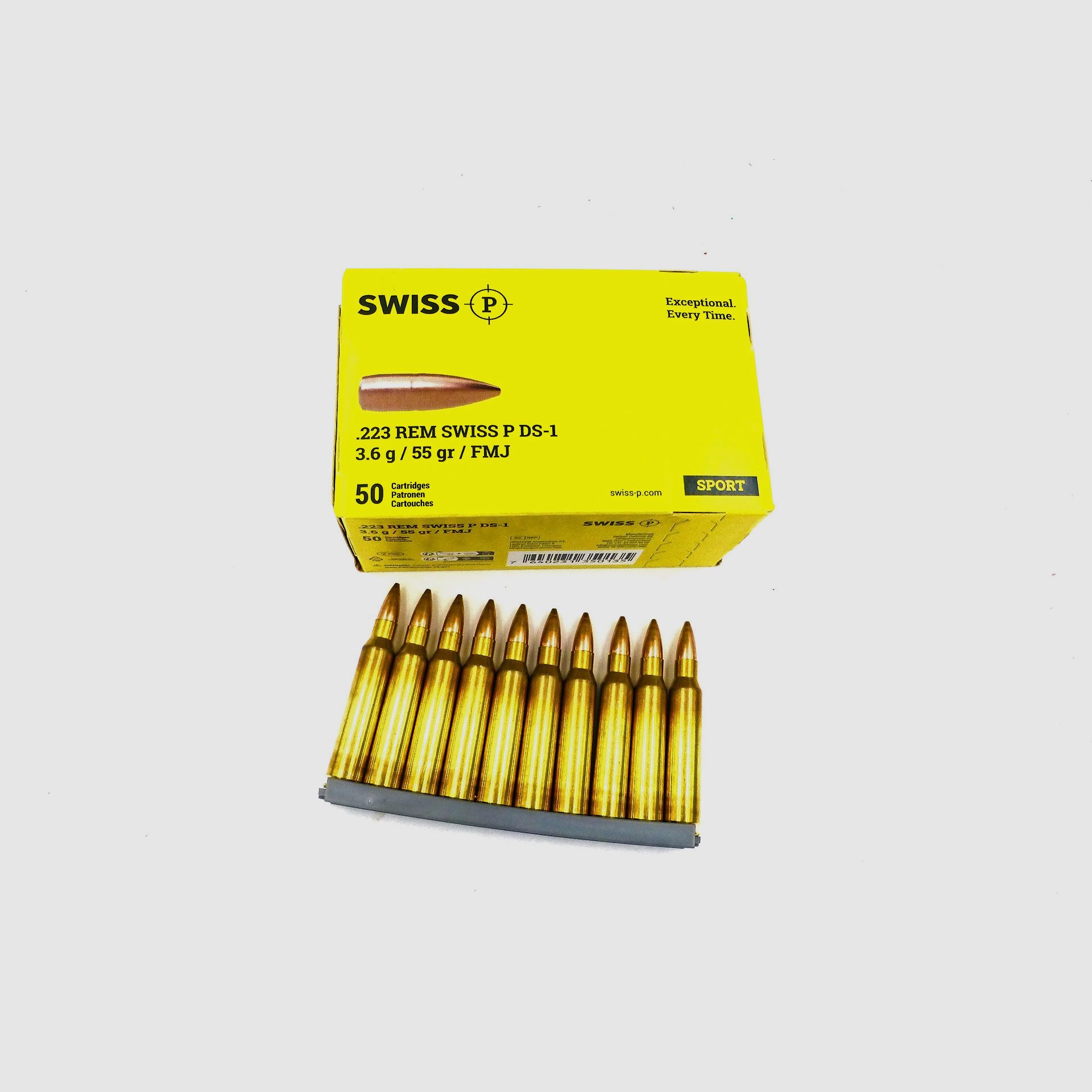 Patronen SWISS P 223Rem 55gr, Preis ab 54 ct/Stück