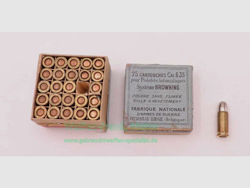 FN Fabrique Nationale Liège Munitions de Pistolet 6,35mm Browning/.25ACP