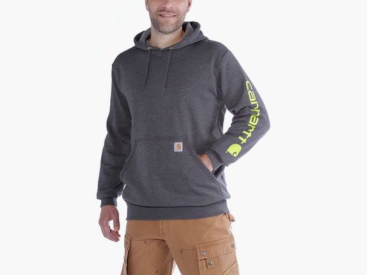Carhartt Sleeve logo Hoodie Men's Carbon Heather XL