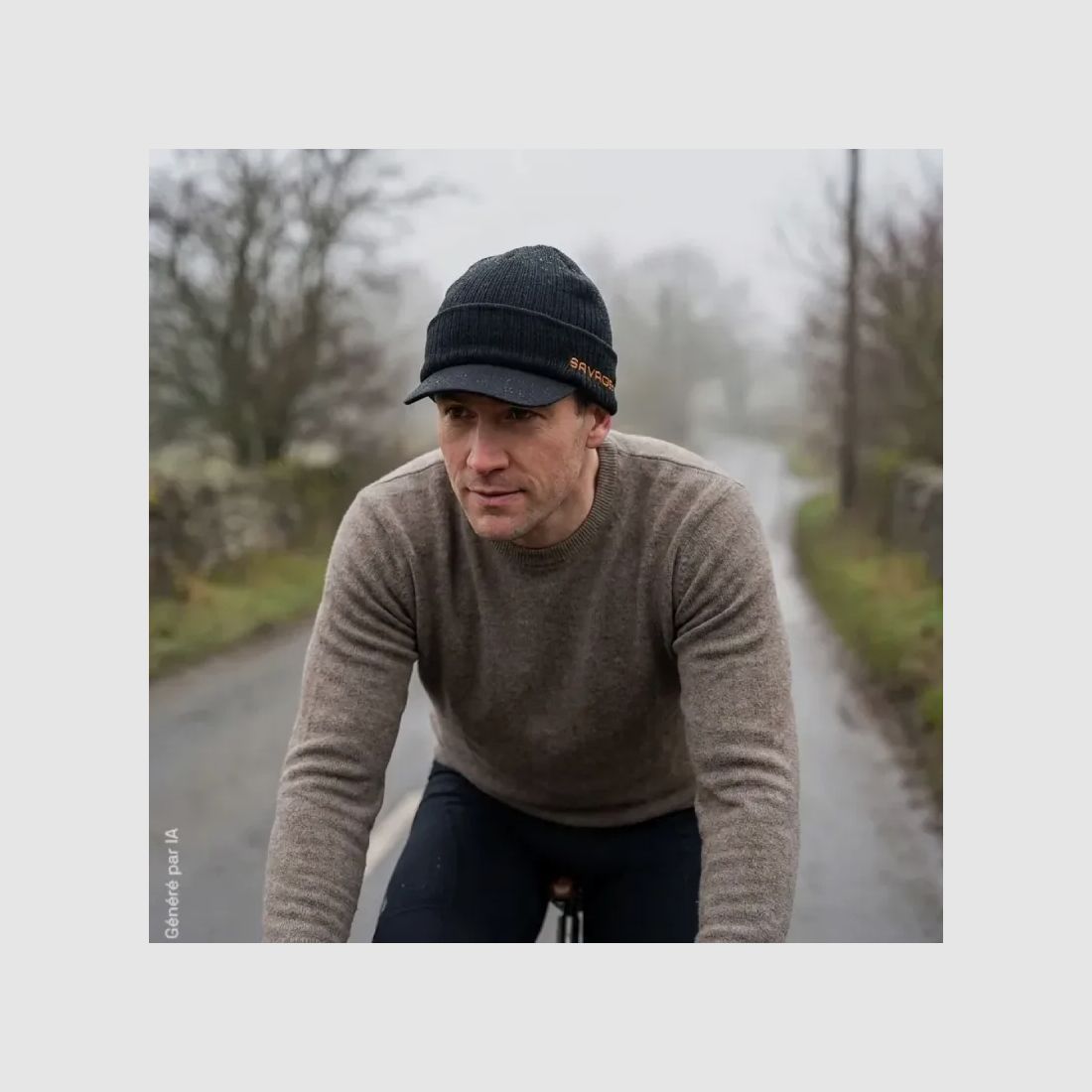 Grau gestrickte Beanie-Mütze für Herren, Bild 3 von 8
