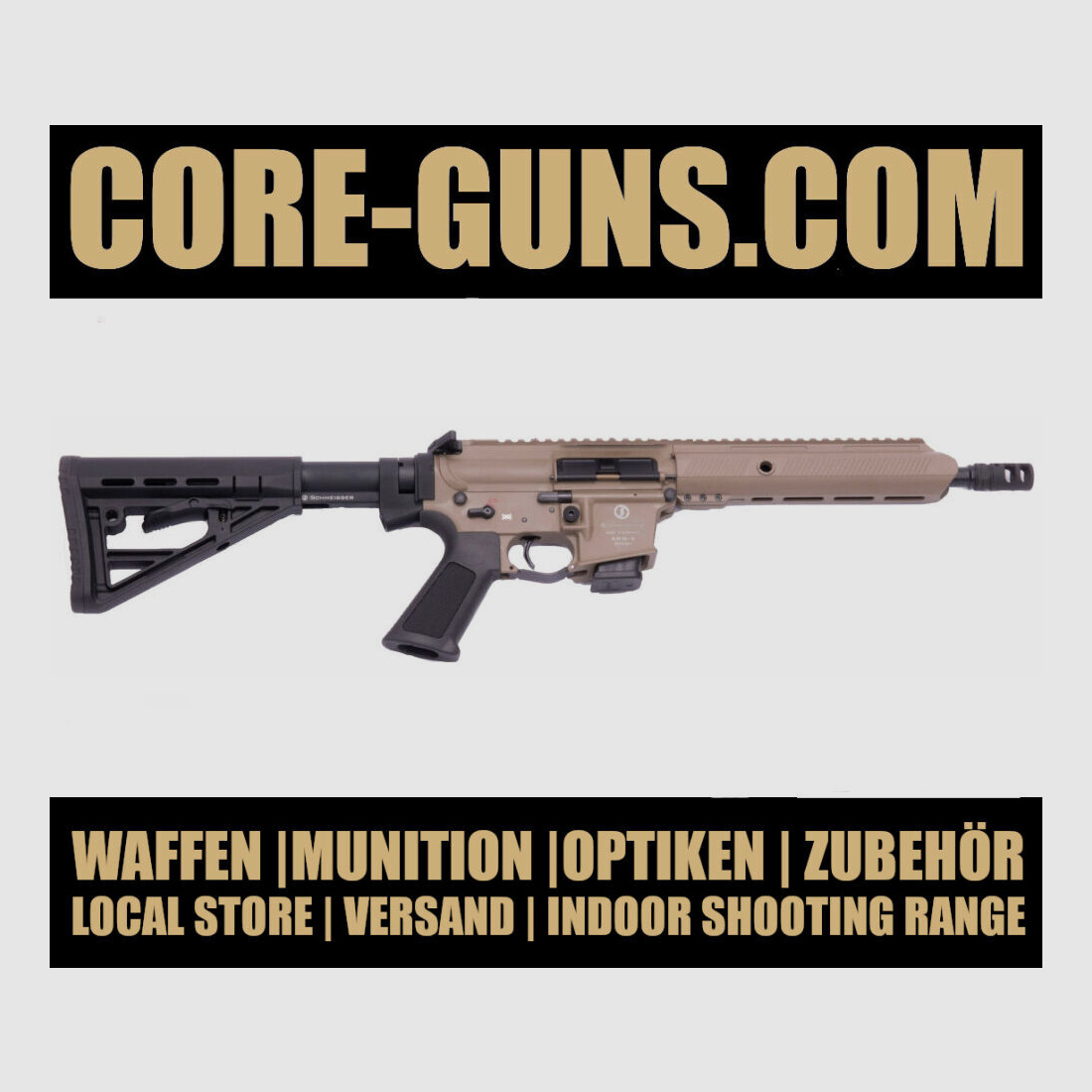 Schmeisser AR15-9 Sport S 10.5" FDE variant semi-automatic rifle 9mm available immediately, shipping +20€