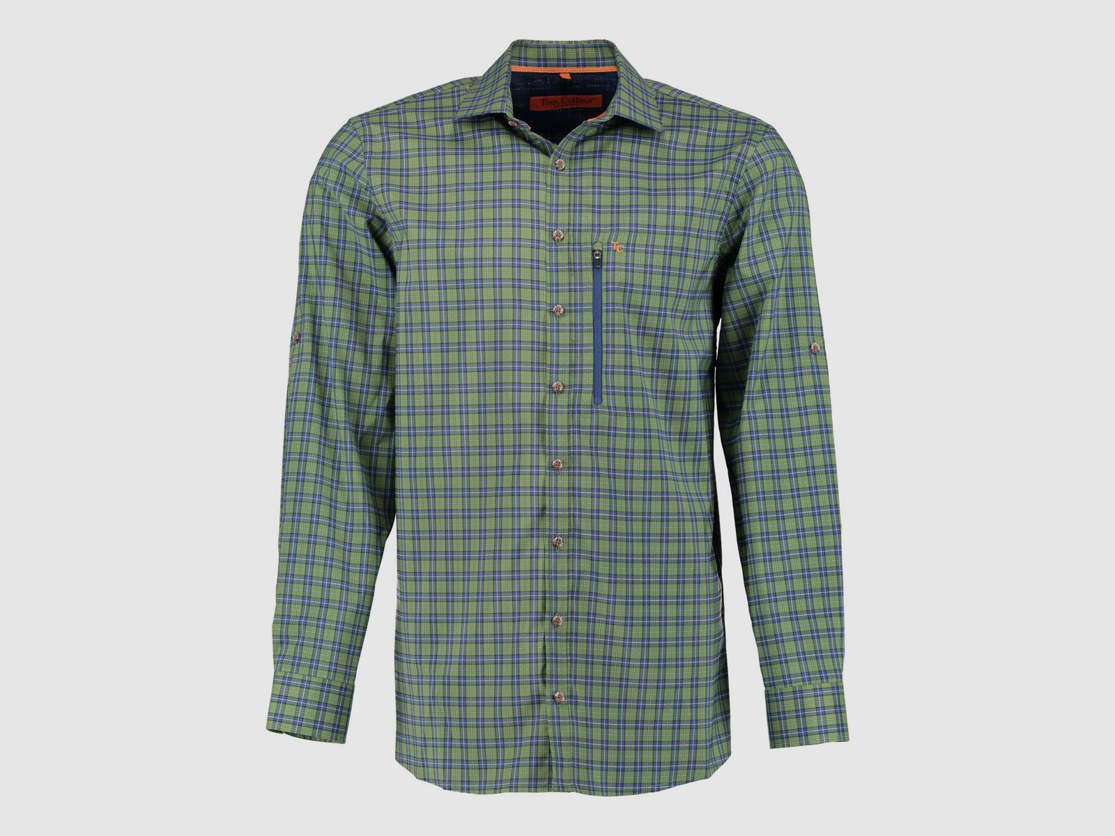 Orbis Textil Herrenhemd 1/1 Arm Regular Fit Haifischkragen Heugrün - 37/38