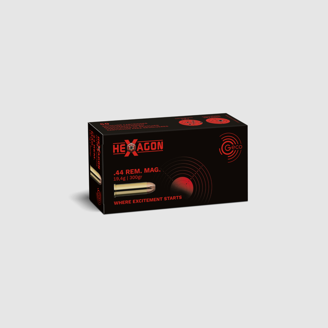 GECO .44 Rem. Mag. Hexagon - 50 Patronen