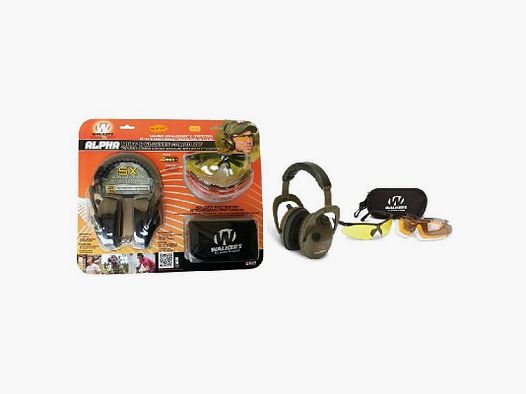 Kit Auriculares amplificadores de ruido Walker's Alpha Muffs 360 + gafas