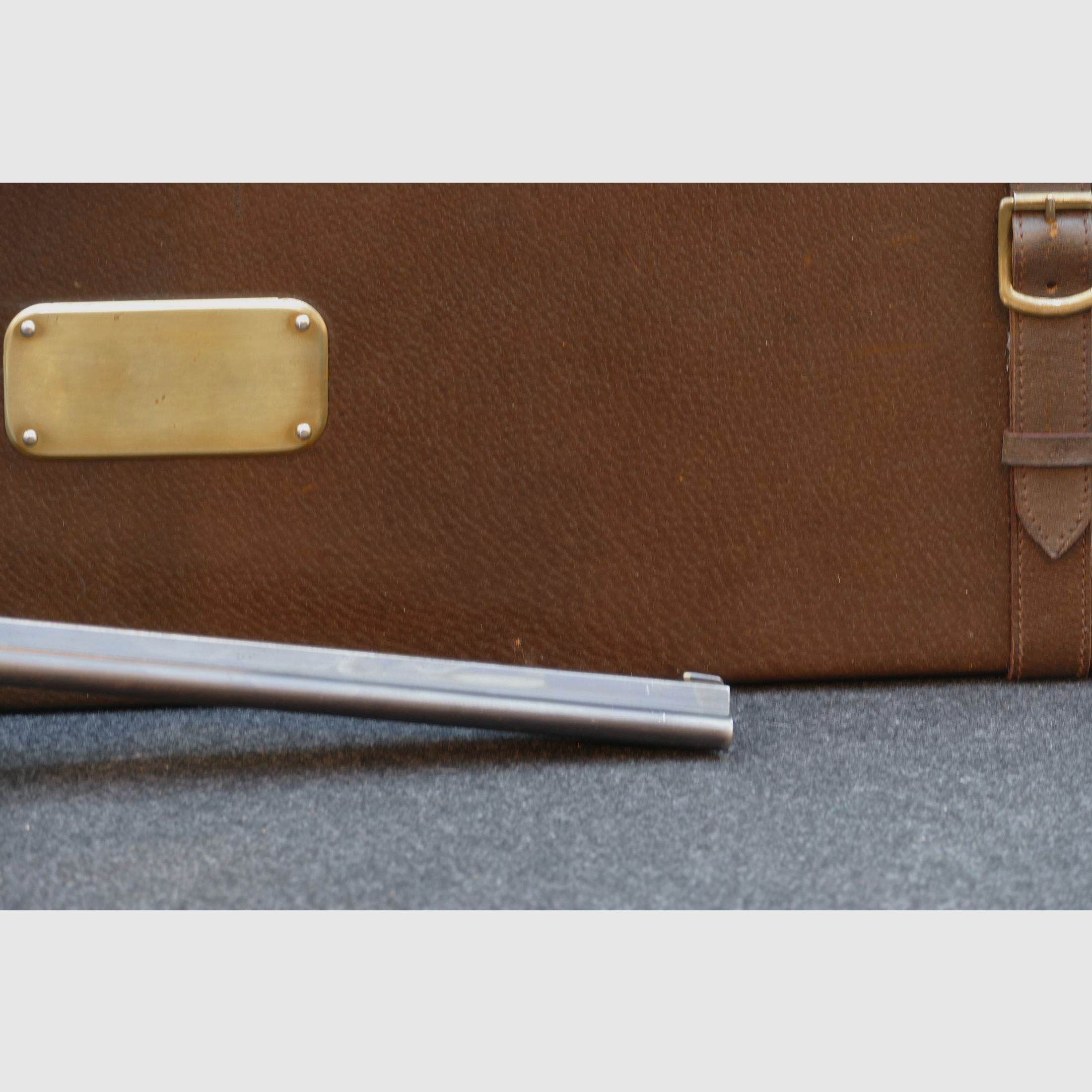 Cockshotgun from Ferlach, cal. 8×57 R‑360 / 16/65, scope Kahles Vienna H/4×, leather travel case, dies, cases, and bullets (173)